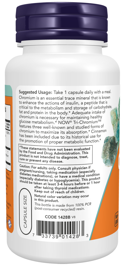 NOW Foods - Tri-Crom 500 mcg, 90 capsule - Billede 3