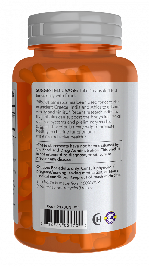 NOW Foods - Tribulus 500 mg, 100 capsule - Billede 3