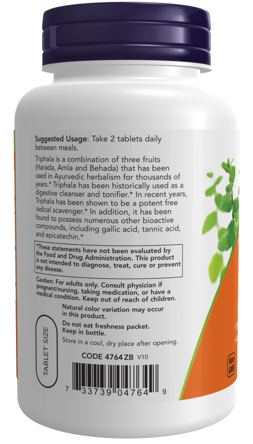NOW Foods - Triphala, 500 mg - 120 tablete - Billede 3