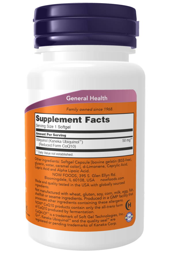 NOW Foods - Ubiquinol CoQH-CF, 60 capsule moi - imagine 2