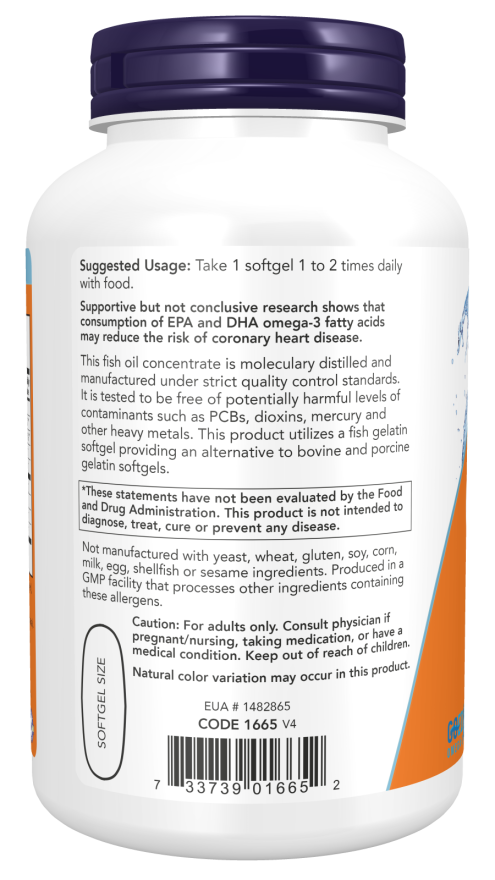 NOW Foods - Ultra Omega-3 în capsule moi de gelatină de pește, 180 capsule - Billede 3