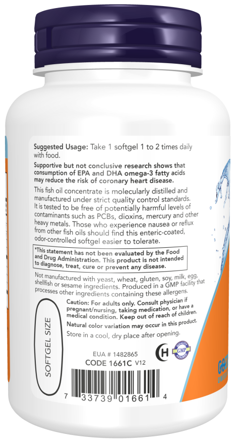 NOW Foods - Ultra Omega-3, 90 capsule moi - Billede 3