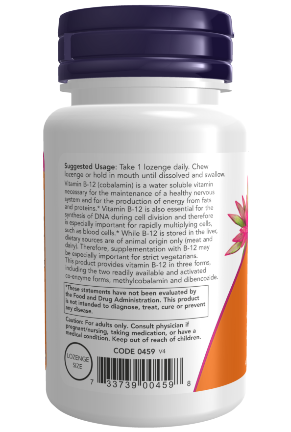 NOW Foods - Vitamina B-12, 2000 mcg, 100 tablete sugeți - Billede 2