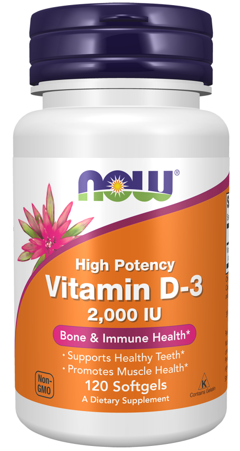 NOW Foods - Vitamina D-3, 2000 UI - 30 capsule moi - Billede 4