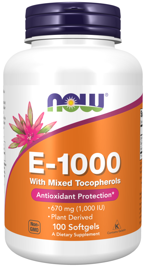 NOW Foods - Vitamina E-1000 Naturală (Tocoferoli Mixti) - 50 capsule moi - Billede 4
