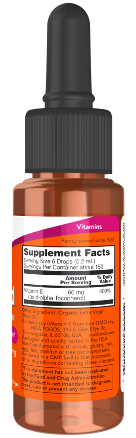 NOW Foods - Vitamina E lichidă, 30 ml - Billede 2