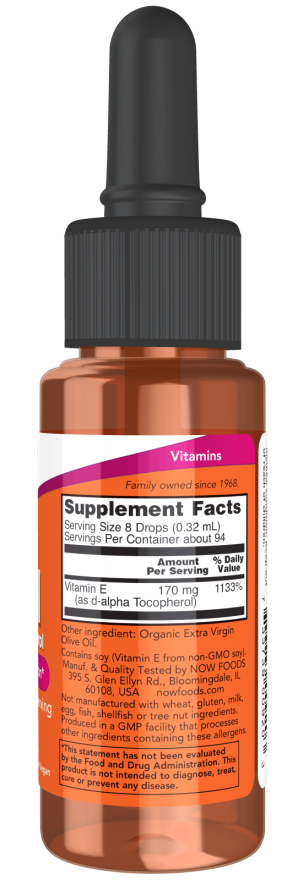 NOW Foods - Ulei de Vitamina E Natural Lichid, 30 ml - Billede 2