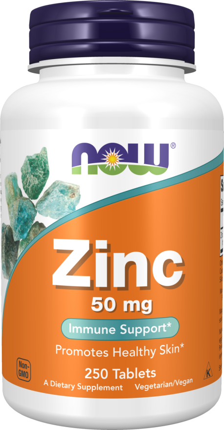 NOW Foods - Zinc, 50mg - 250 tablete - Billede 4