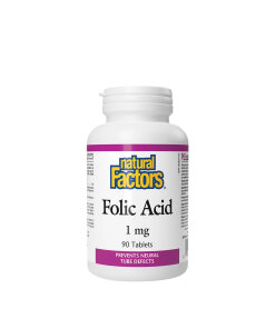 Natural Factors Folic Acid 1 mg (90 Tablets)