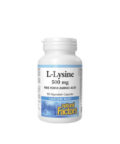 Natural Factors L-Lysine Amino Acid 500 mg (90 Capsules)
