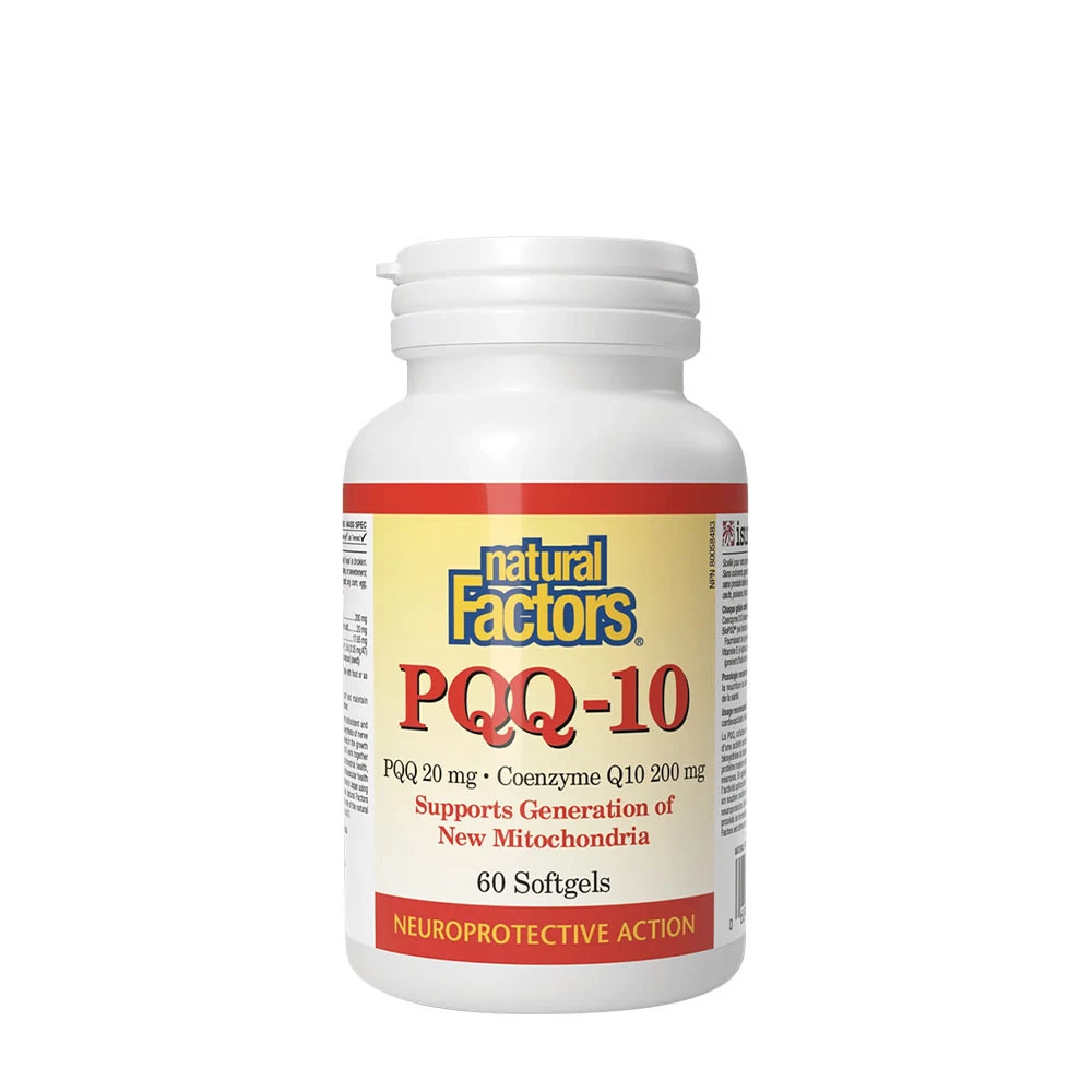 Natural Factors PQQ-10 PQQ 20 mg - Coenzyme Q10 200 mg (60 Softgels)