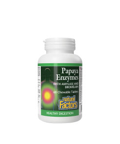 Natural Factors Papaya Enzymes with Amylase and Bromelain (60 Chewables)