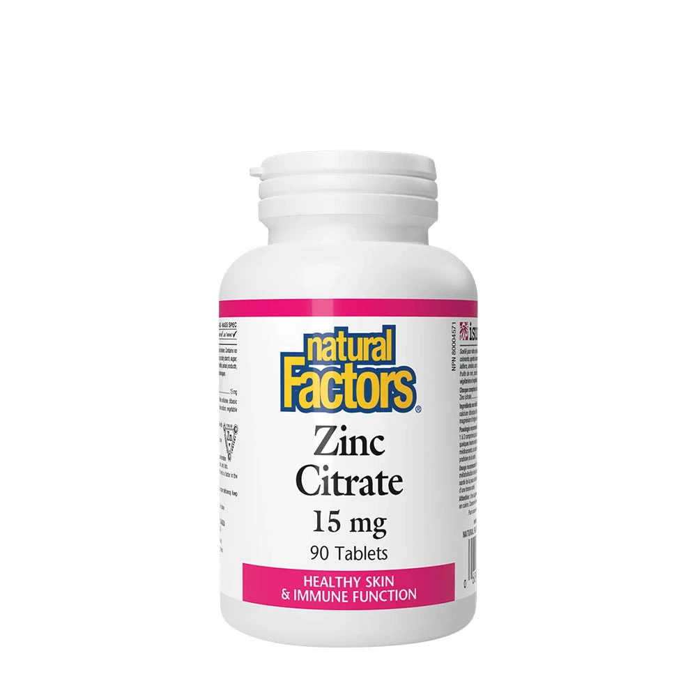 Natural Factors Zinc Citrate 15 mg (90 Tablets)